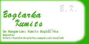 boglarka kumits business card